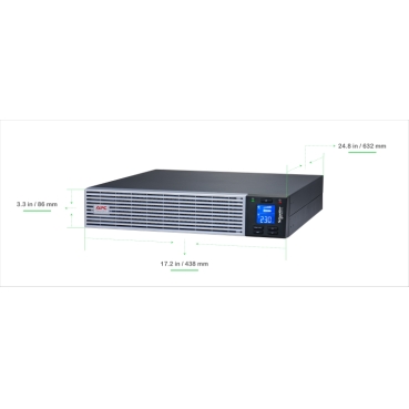 APC Easy UPS On-Line, 3kVA, Lithium-ion, Rack/Tower 2U, 230V, 4 India outlets, Intelligent Card Slot, W/O rail kit - Image 3